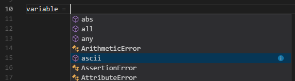 IntelliSense recommends everything it finds, which is useless.